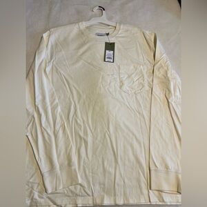 Goodfellow & Co XXL white cream Long-Sleeve Pocket Tee